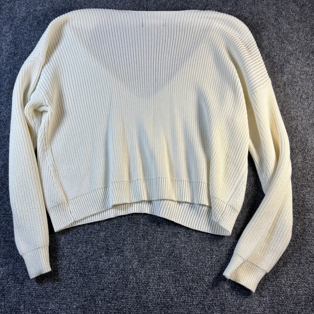 Lulus Sweater Women's Large White‎ V-neck Long Sleeve Knit Sweater - Picture 5 of 6